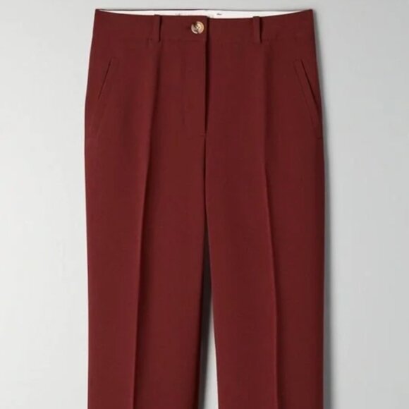 Aritzia Little Moon Negroni Cropped Trousers in Burgundy, US 0 - Picture 6 of 9